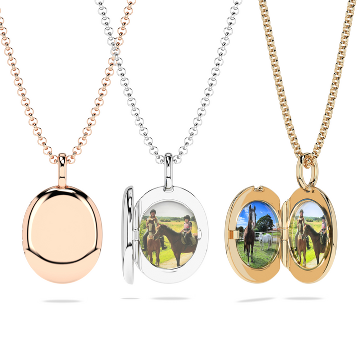 Personalised Engraved Oval Photo Locket