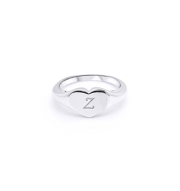 Personalised Sterling Silver Heart Ring