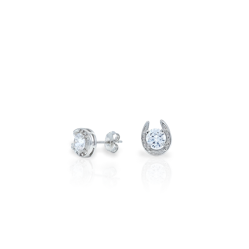 Horseshoe Birthstone Earrings