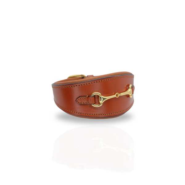 Alf&Co. Whippet/Lurcher/Greyhound Personalised Padded Snaffle Dog Collar - Tan
