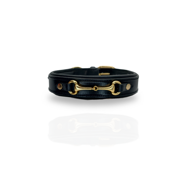 Alf&Co. Regular Personalised Padded Snaffle Dog Collar - Black