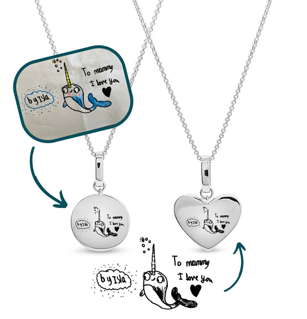 Sterling Silver Personalised Image / Drawing Necklace