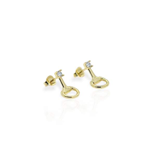 14k Gold Plated Sterling Silver Drop Snaffle Earring