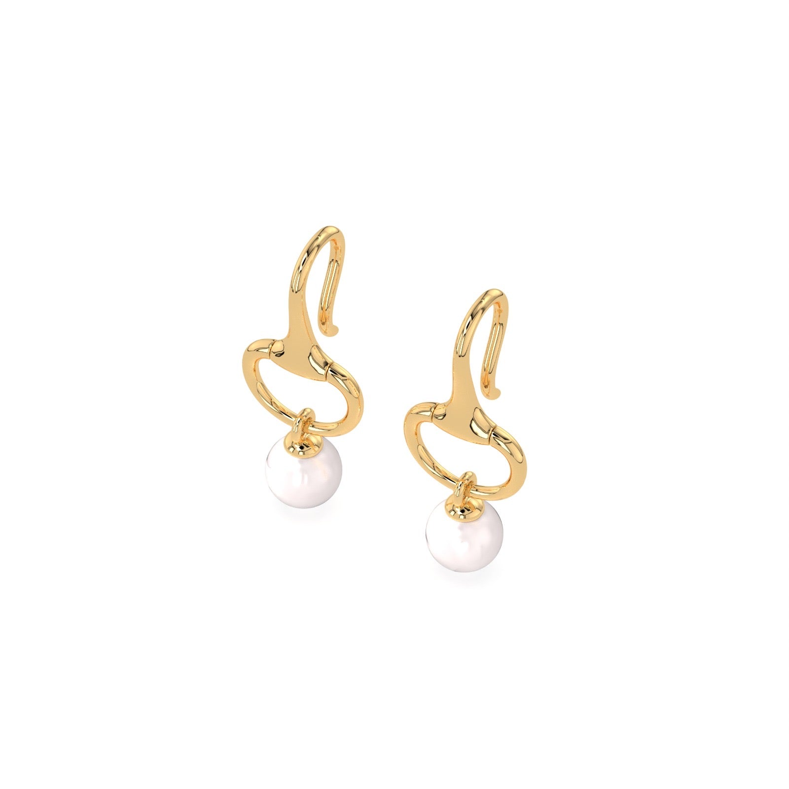 NEW Summer 2026 Gold Snaffle and Pearl earrings