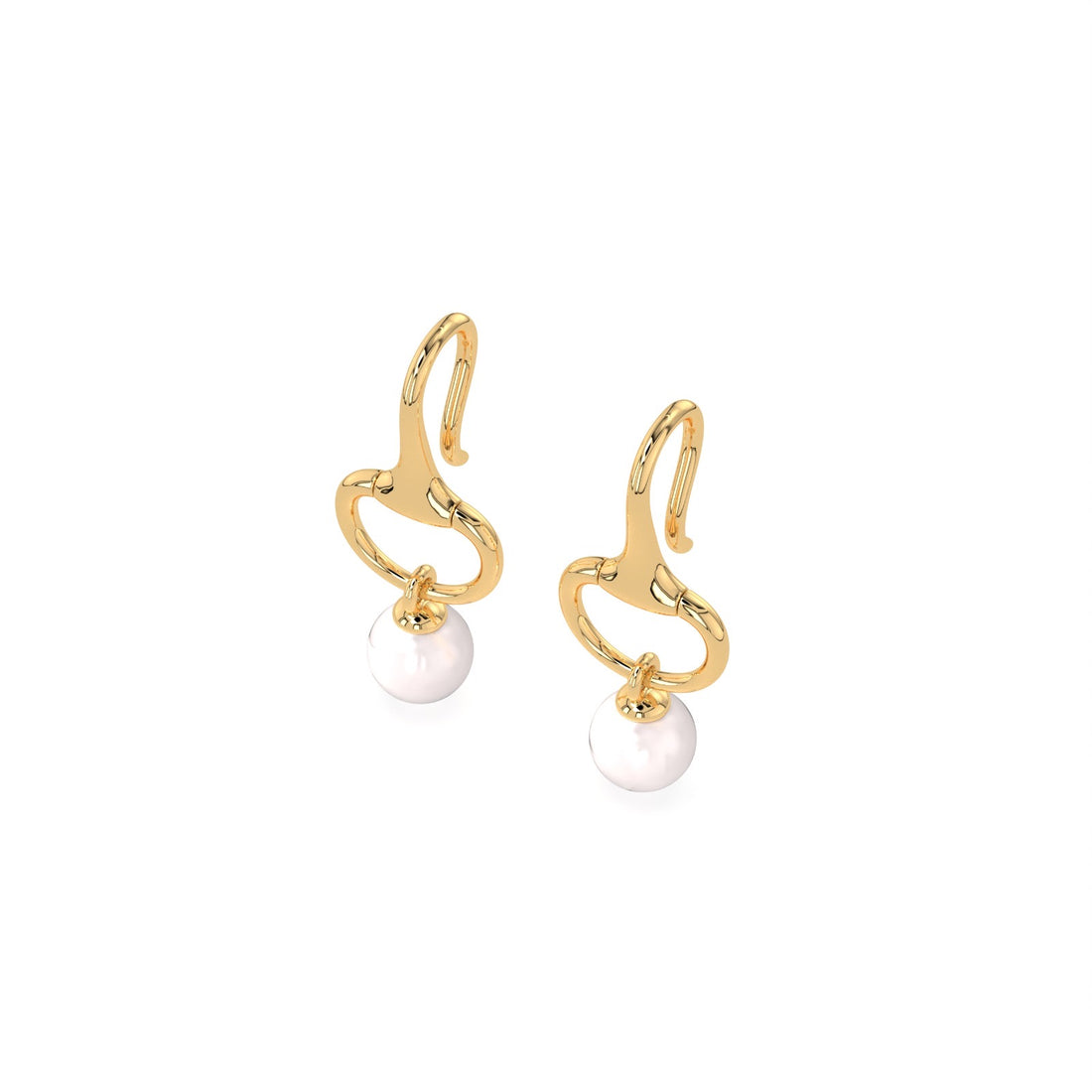 NEW Summer 2026 Gold Snaffle and Pearl earrings