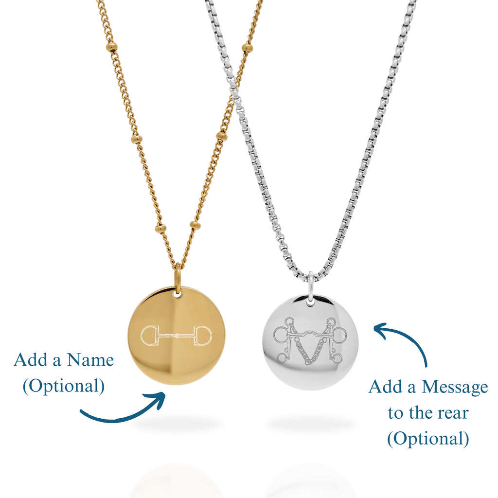 Personalised Stainless Steel Snaffle Design Coin Necklace Alf and Co