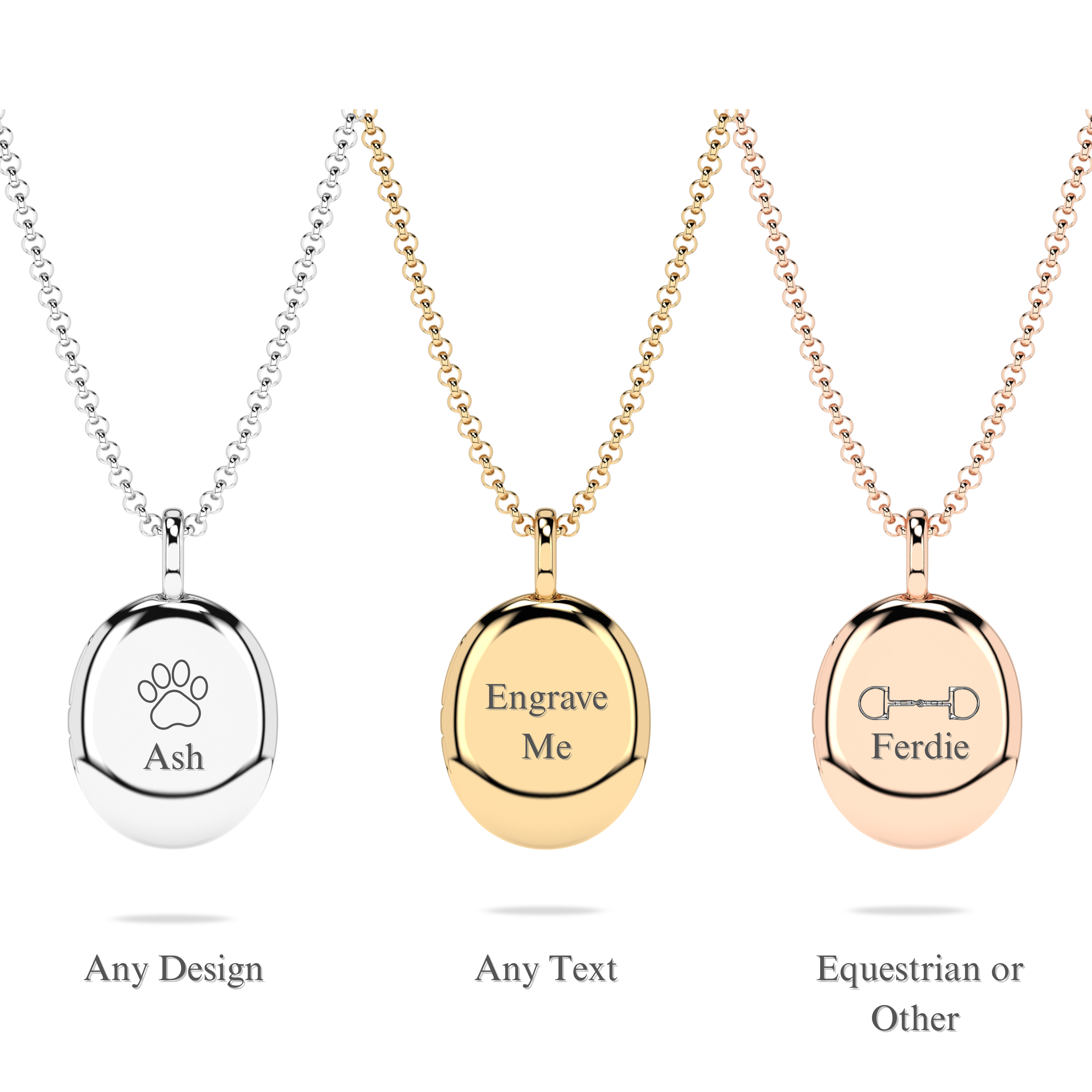 Personalised Engraved Oval Photo Locket