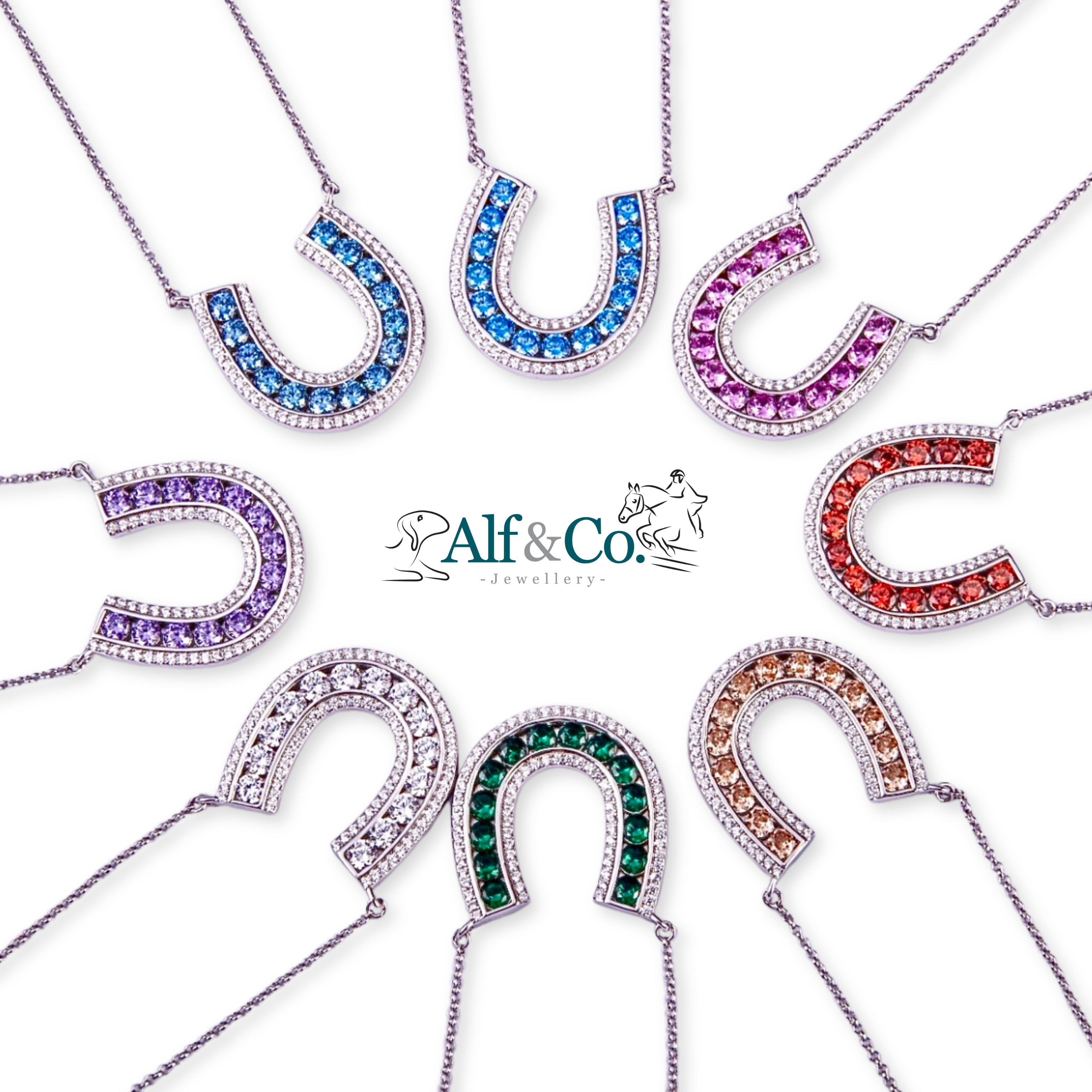 Alf&Co Large Sparkle Horseshoe Necklace