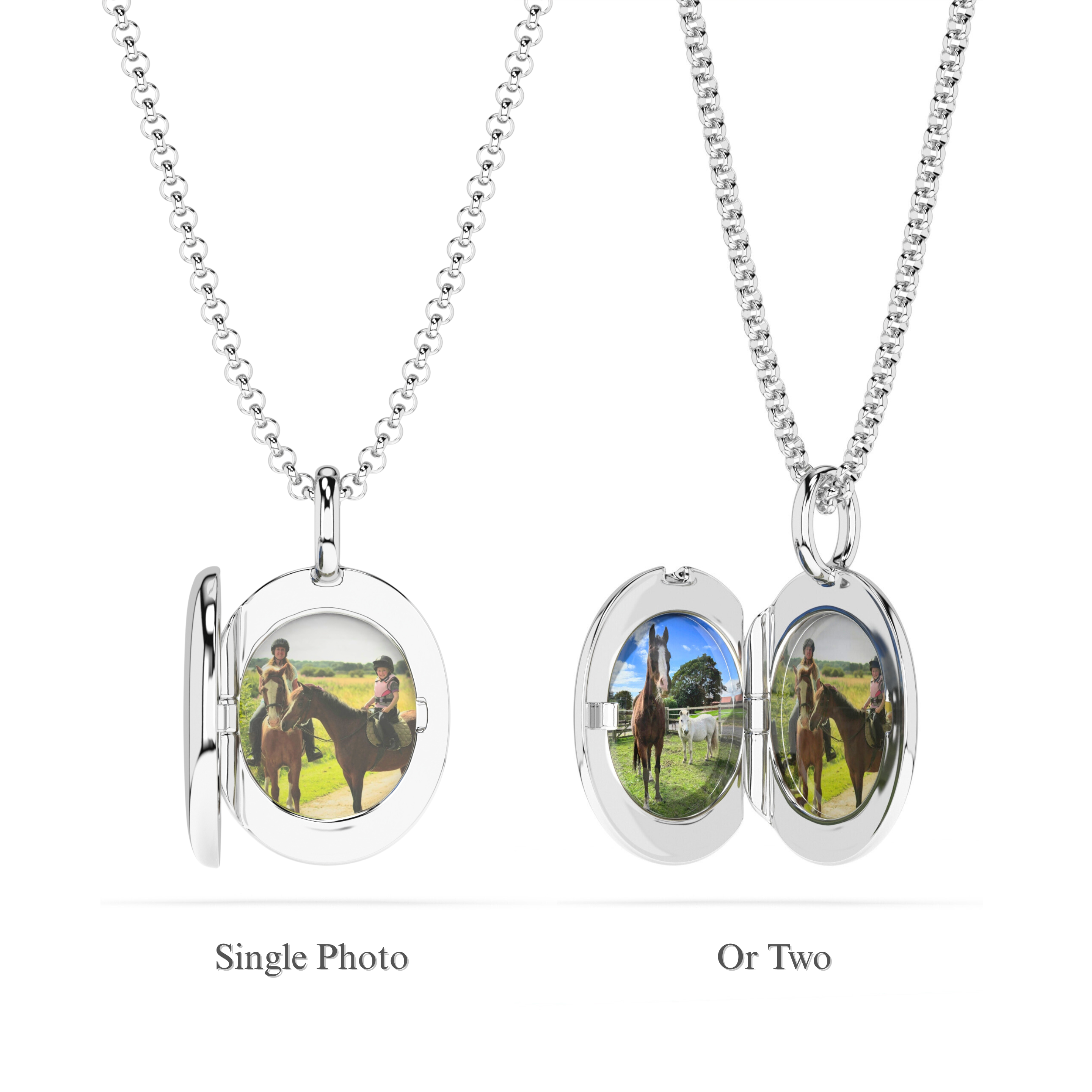 Personalised Engraved Oval Photo Locket