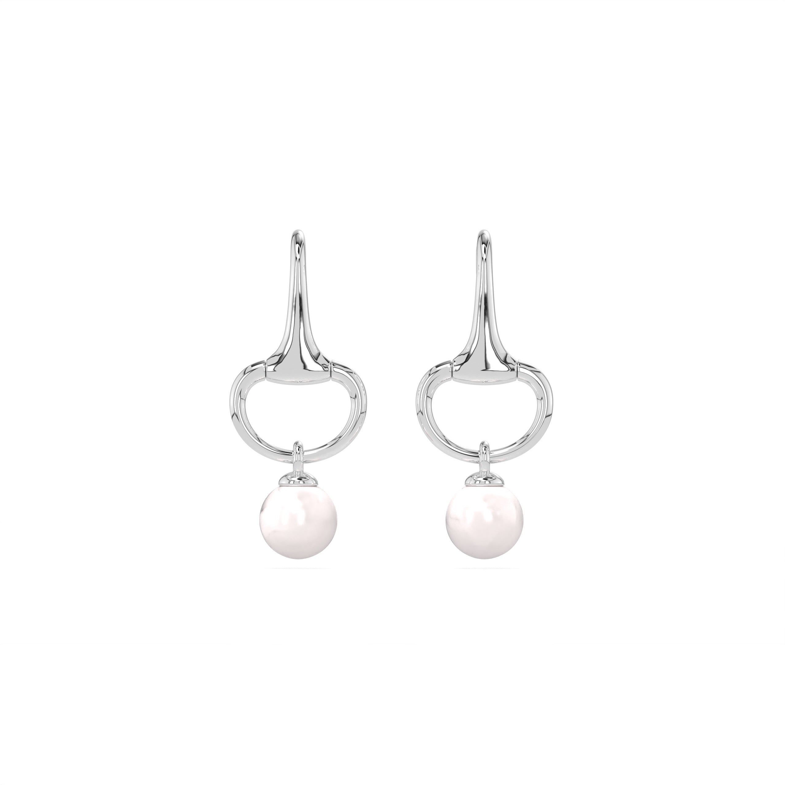 NEW Summer 2026 Silver Snaffle and Pearl earrings