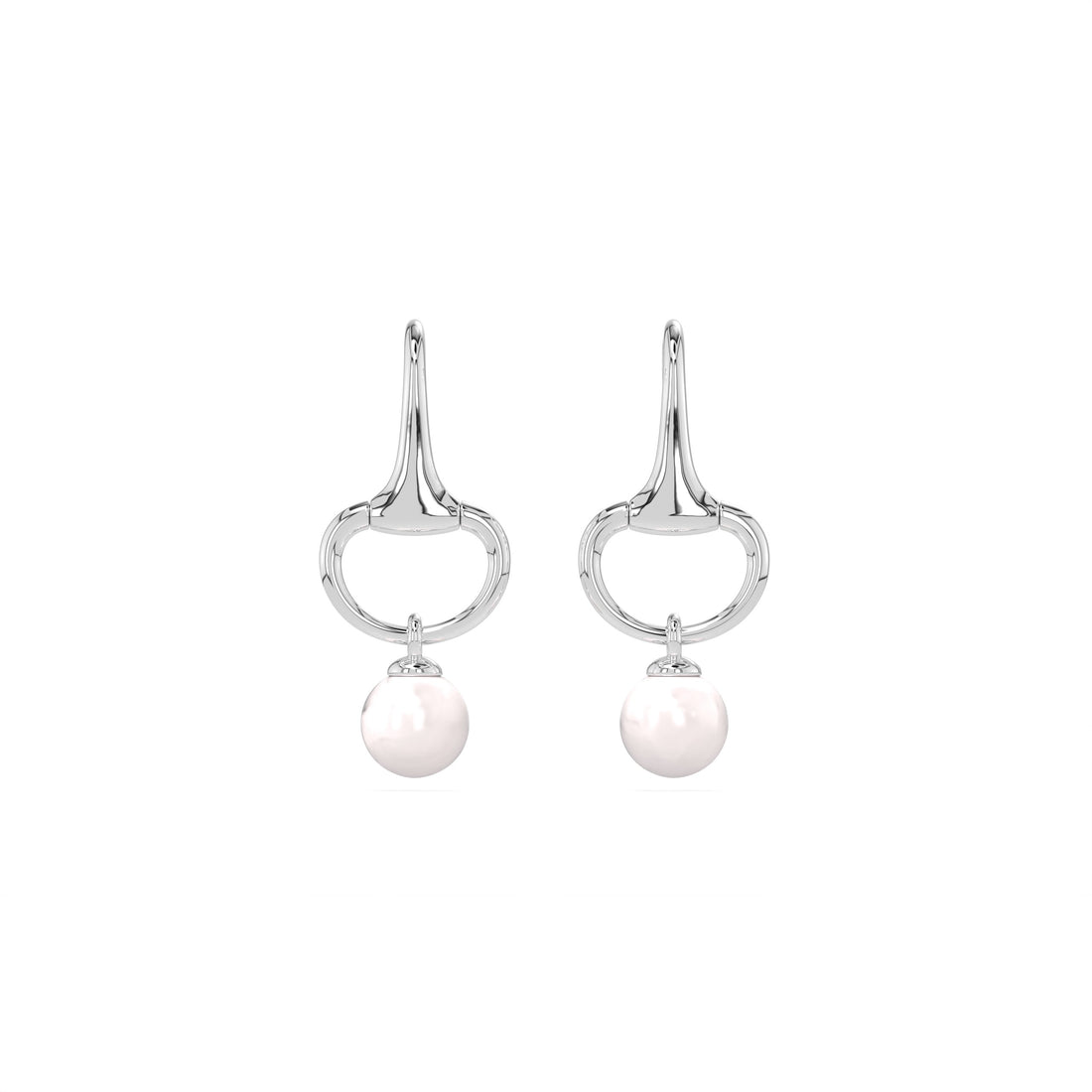 NEW Summer 2026 Silver Snaffle and Pearl earrings