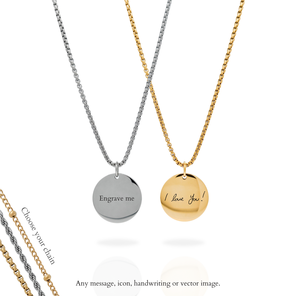 Personalised Stainless Steel Coin Necklace โ Alf and Co Jewellery