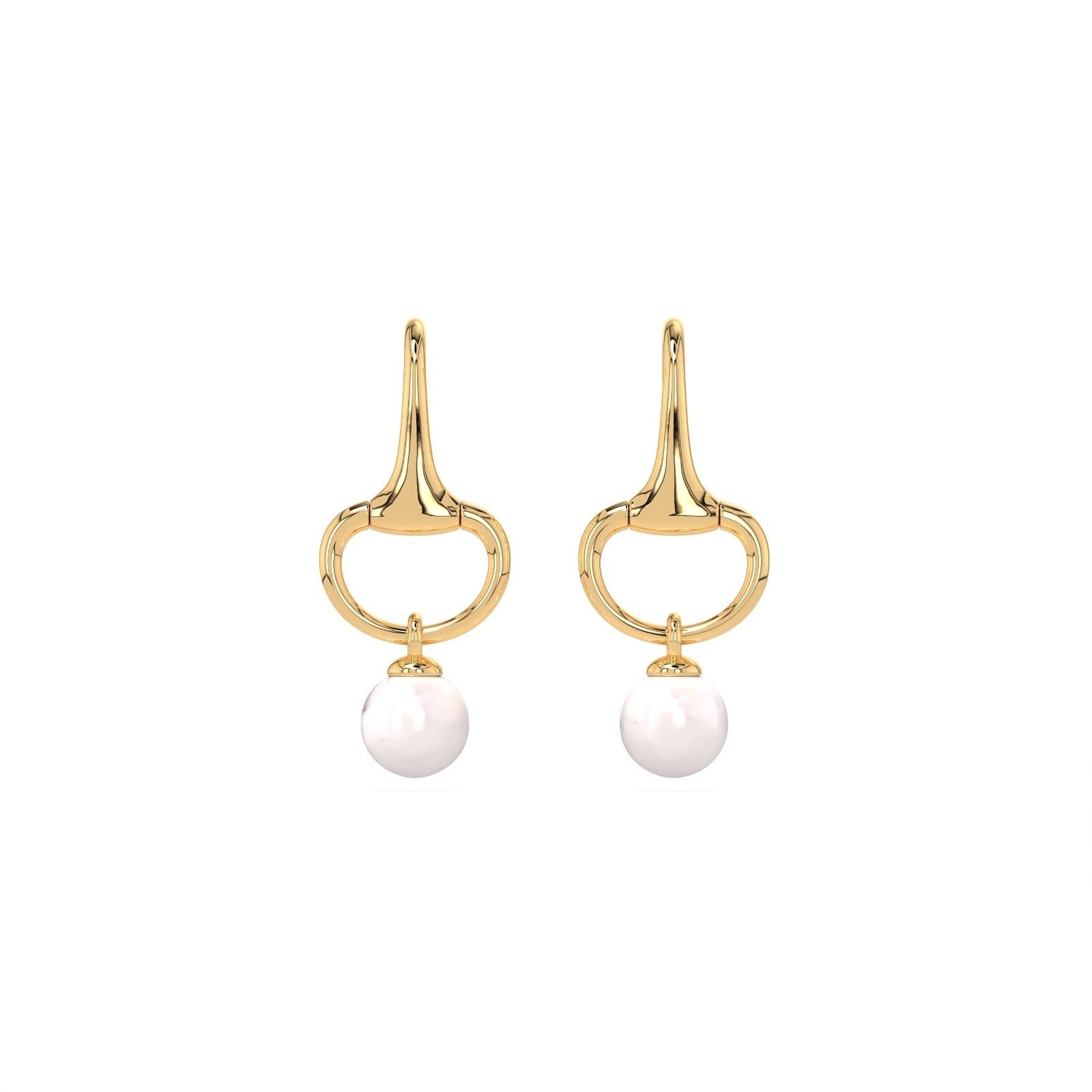 NEW Summer 2026 Gold Snaffle and Pearl earrings