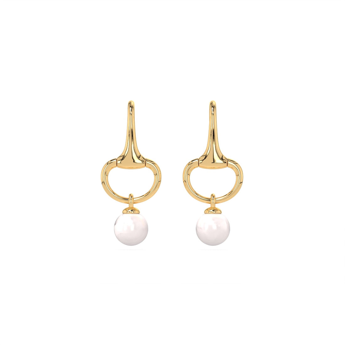NEW Summer 2026 Gold Snaffle and Pearl earrings