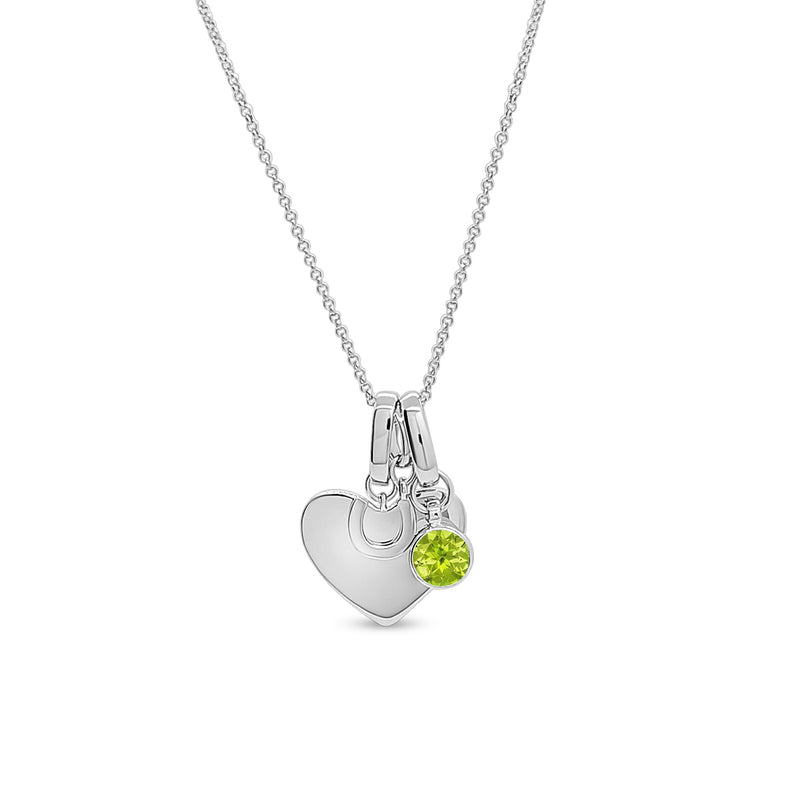 Personalised Heart Necklace - Variants with Horseshoe & Birthstone