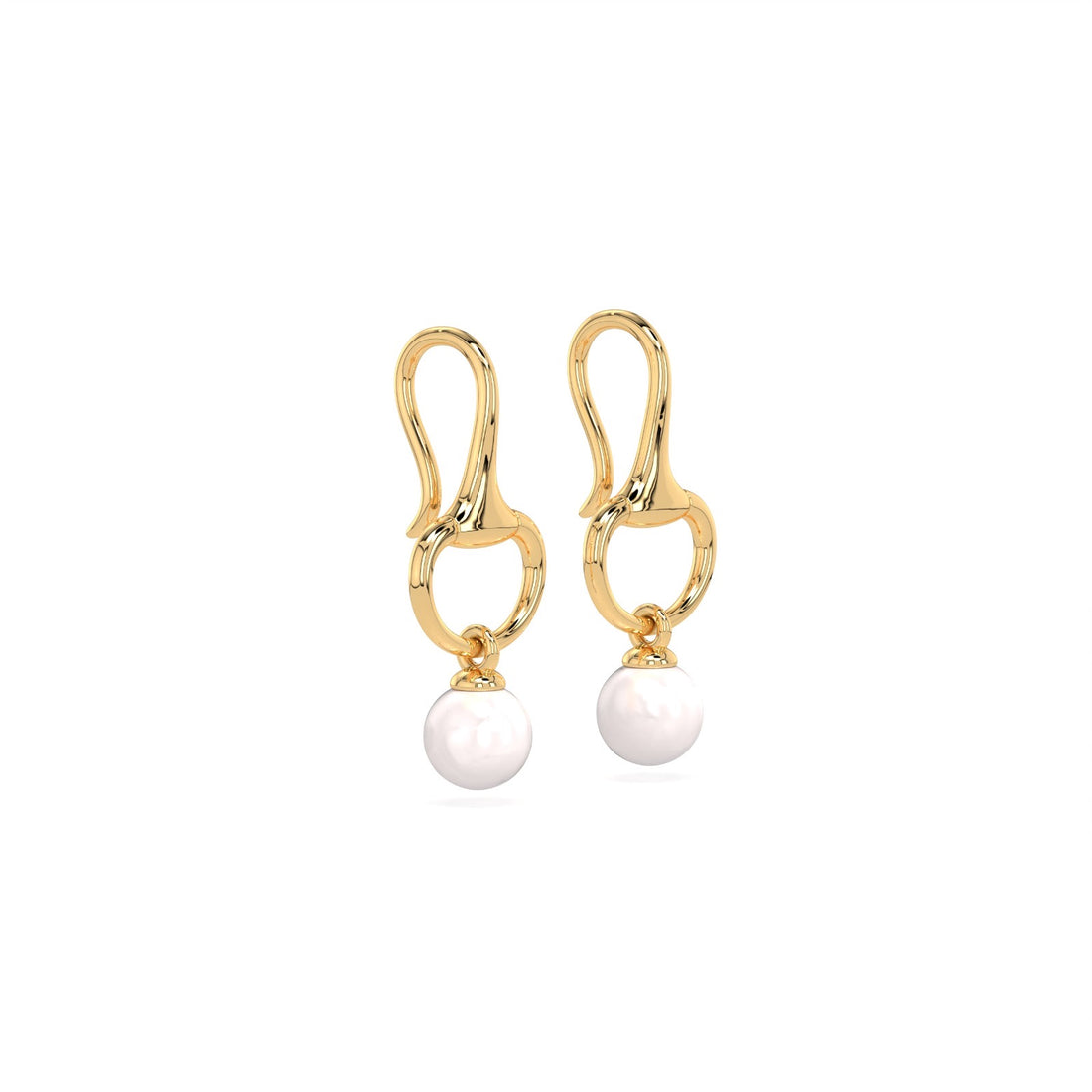 NEW Summer 2026 Gold Snaffle and Pearl earrings