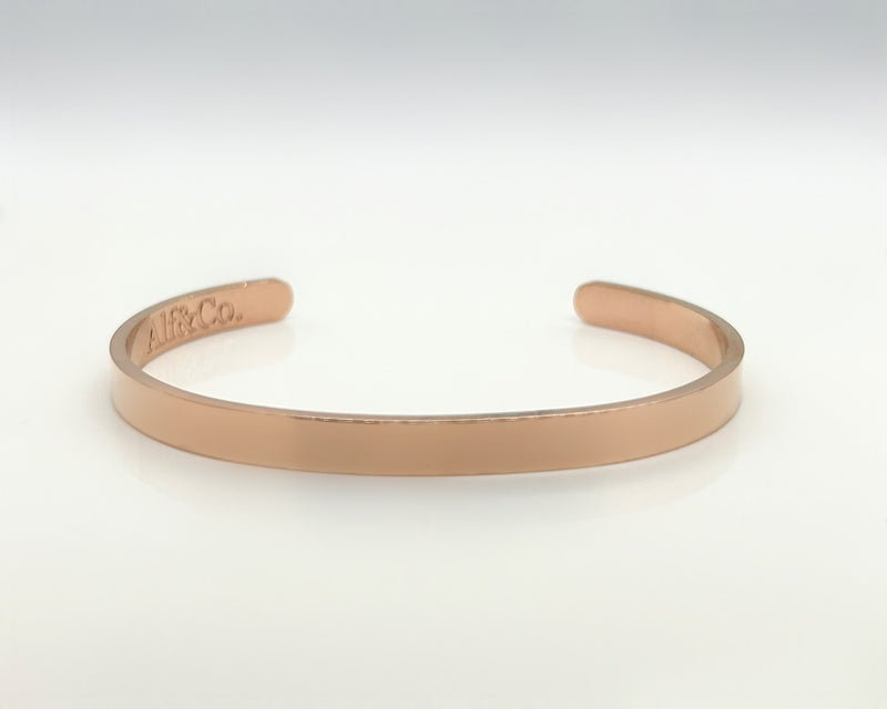 Personalised Custom Cuff Bangle - Laser Engraved Silver / Gold / Rose Gold