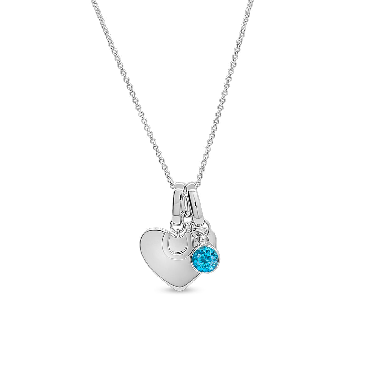 Personalised Heart Necklace - Variants with Horseshoe & Birthstone