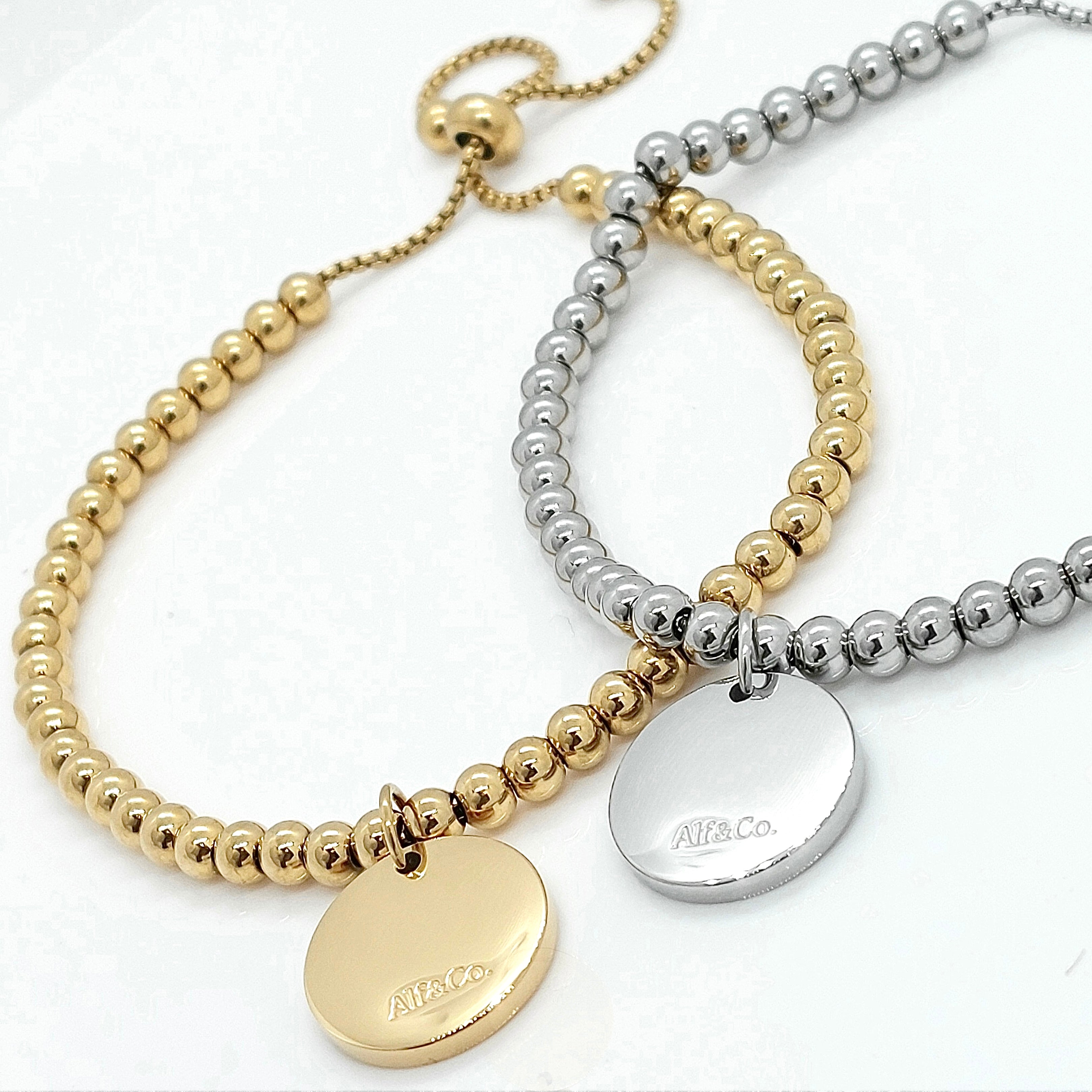 Personalised Stainless Steel Coin Bracelet