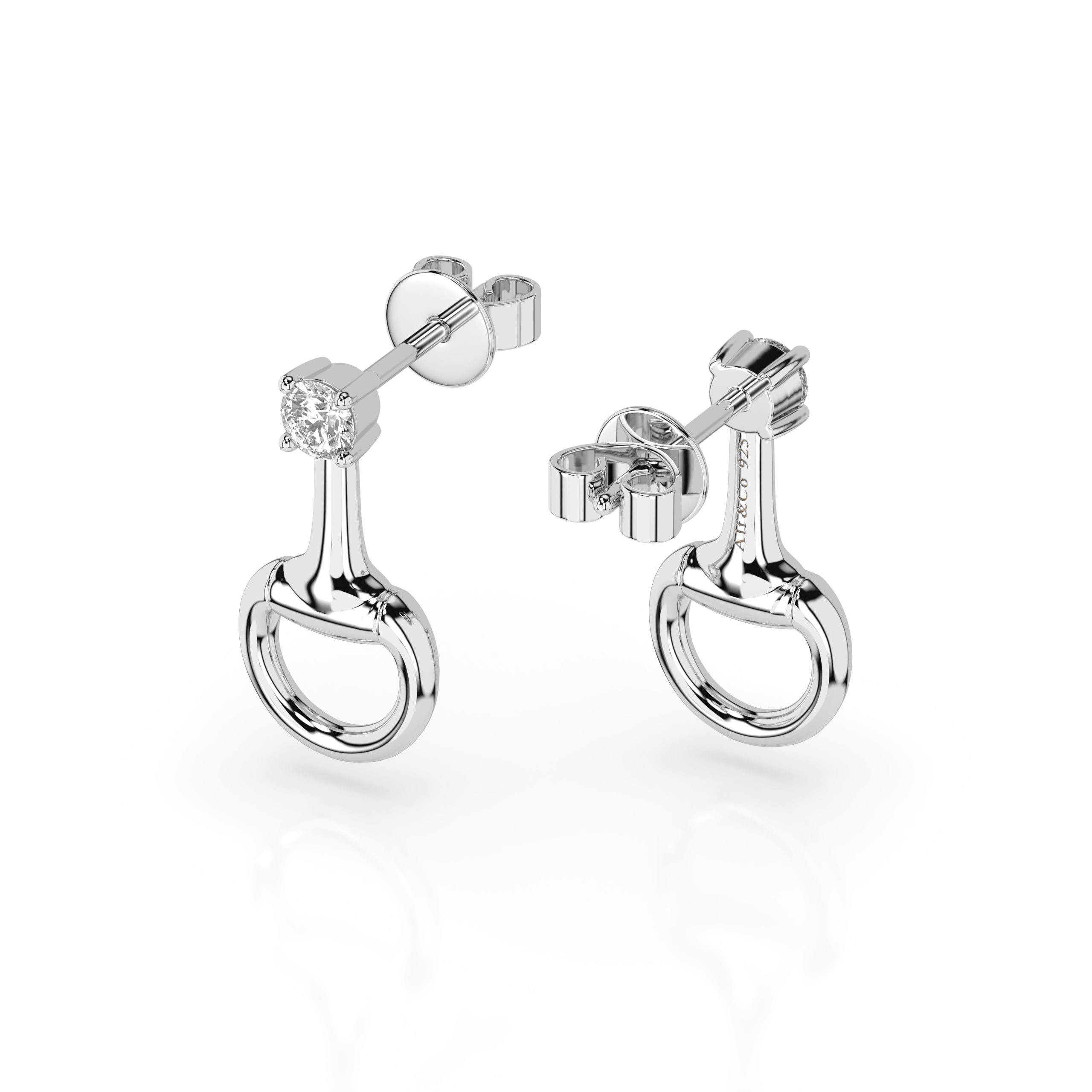 Silver Drop Snaffle Earring