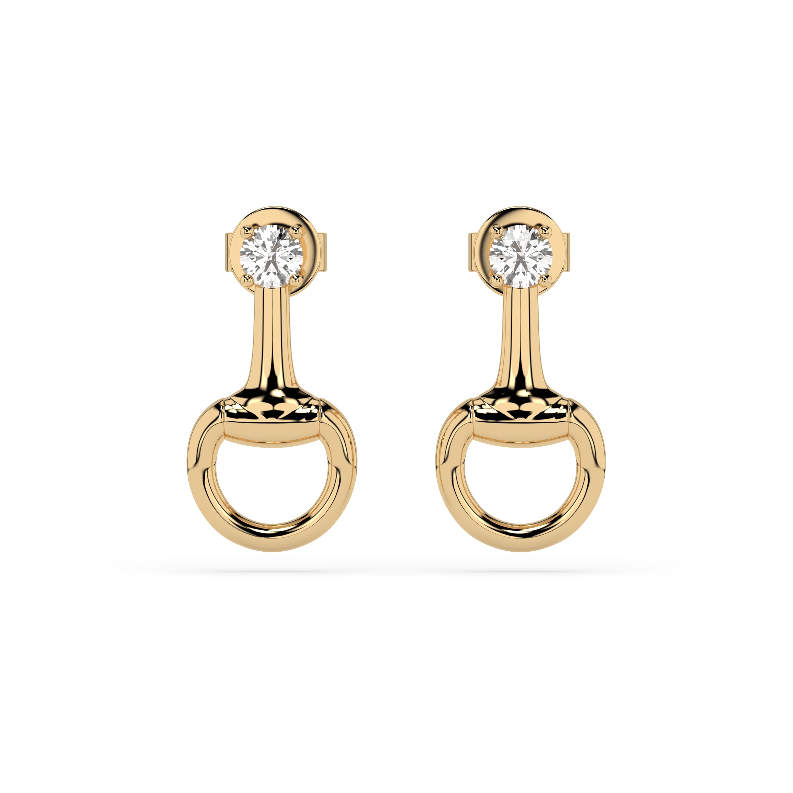 14k Gold Plated Sterling Silver Drop Snaffle Earring