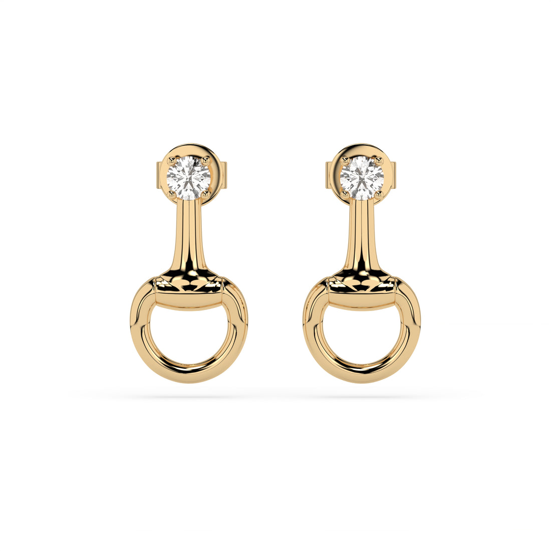 14k Gold Plated Sterling Silver Drop Snaffle Earring