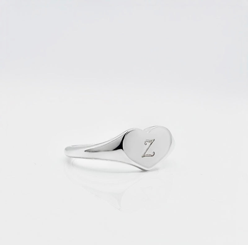 Personalised Silver Heart Ring
