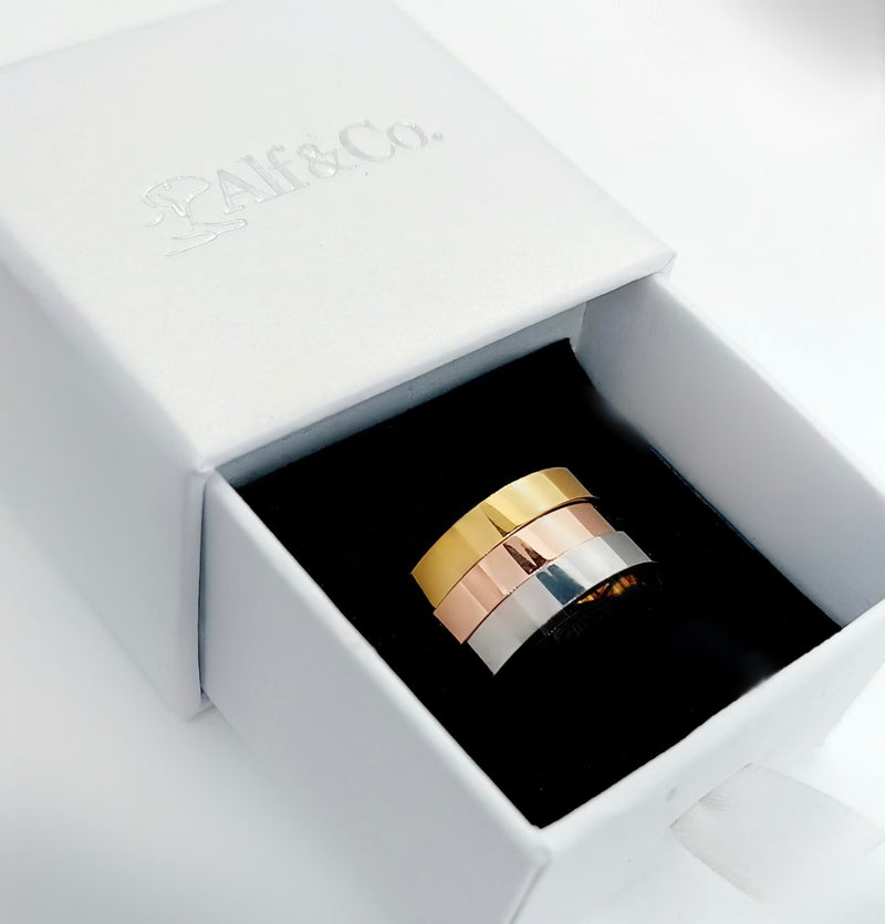 Personalised  Custom Ring - Laser Engraved Silver / Gold / Rose Gold