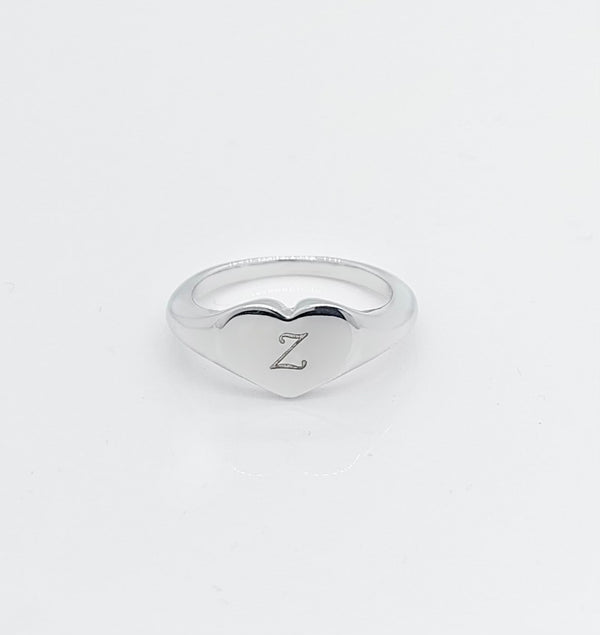 Personalised Silver Heart Ring