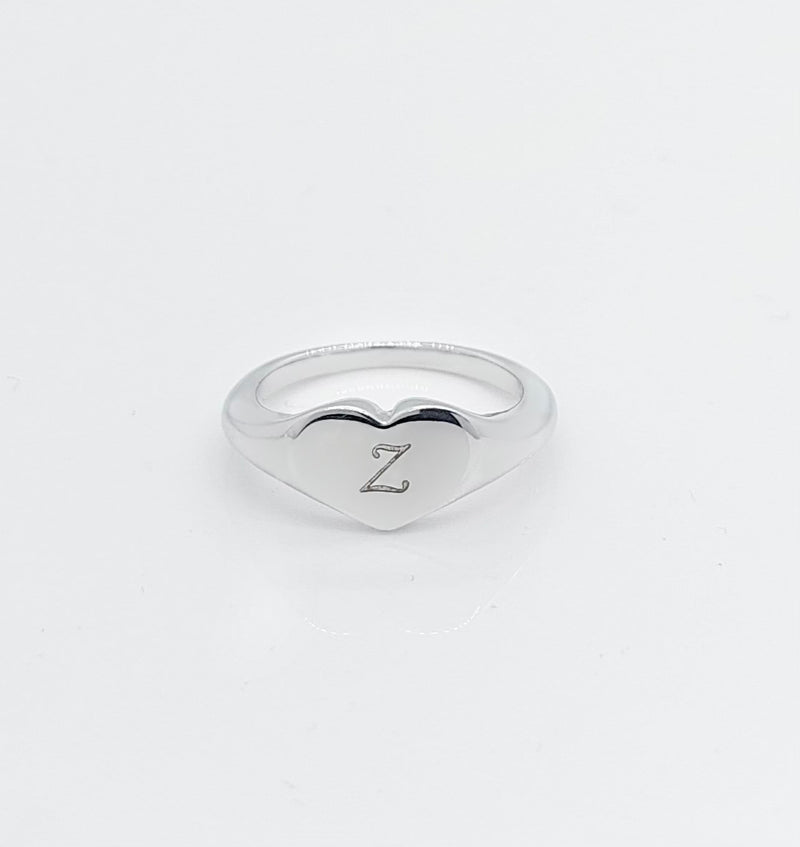 Personalised Silver Heart Ring