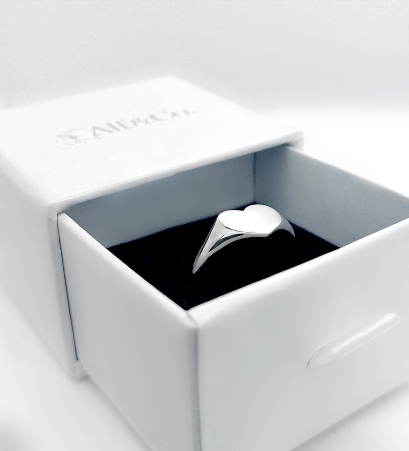 Personalised Silver Heart Ring
