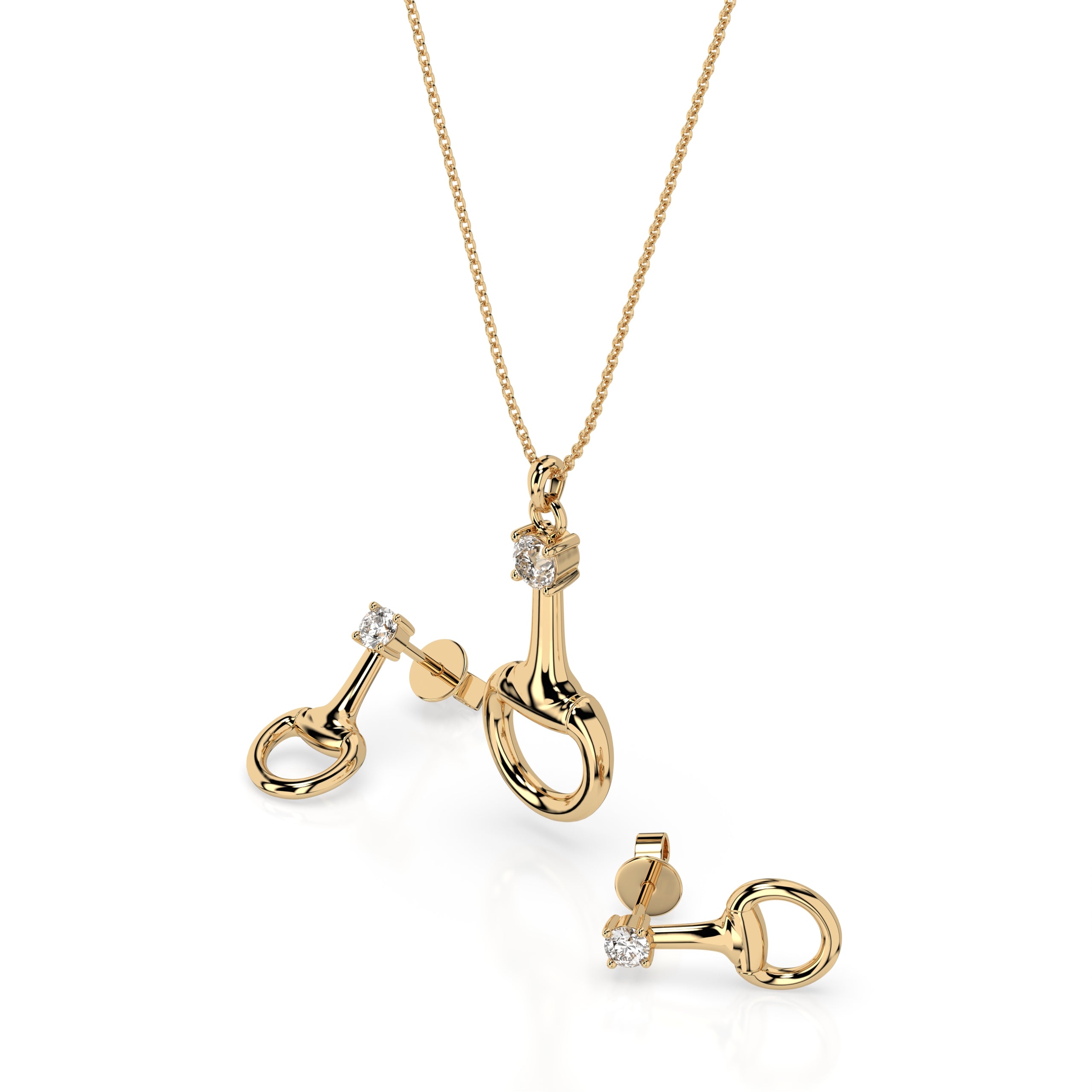 14K Gold Plated Sterling Silver Snaffle Necklace