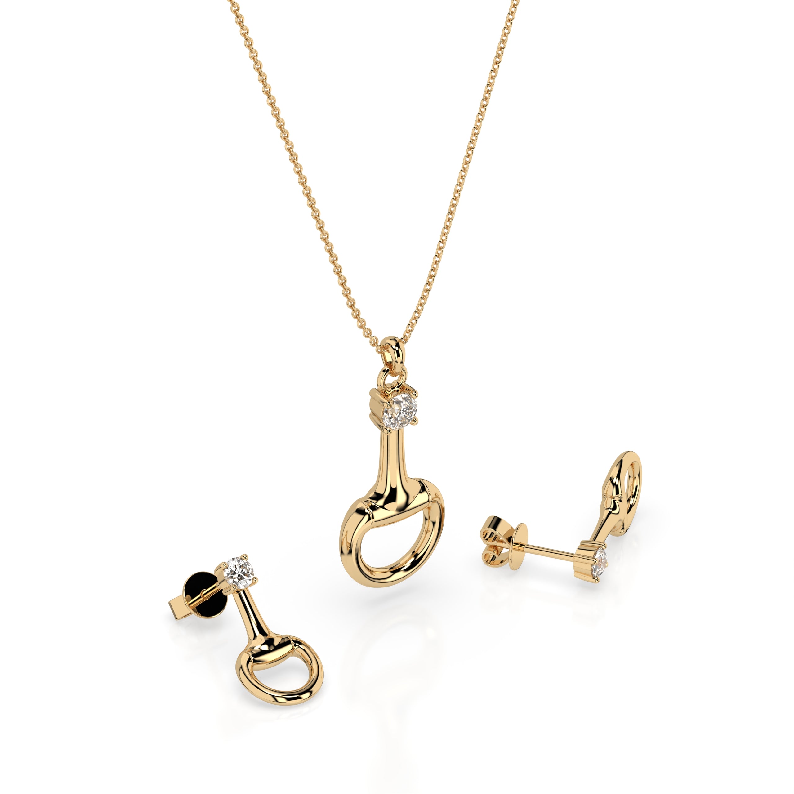 14K Gold Plated Sterling Silver Snaffle Necklace