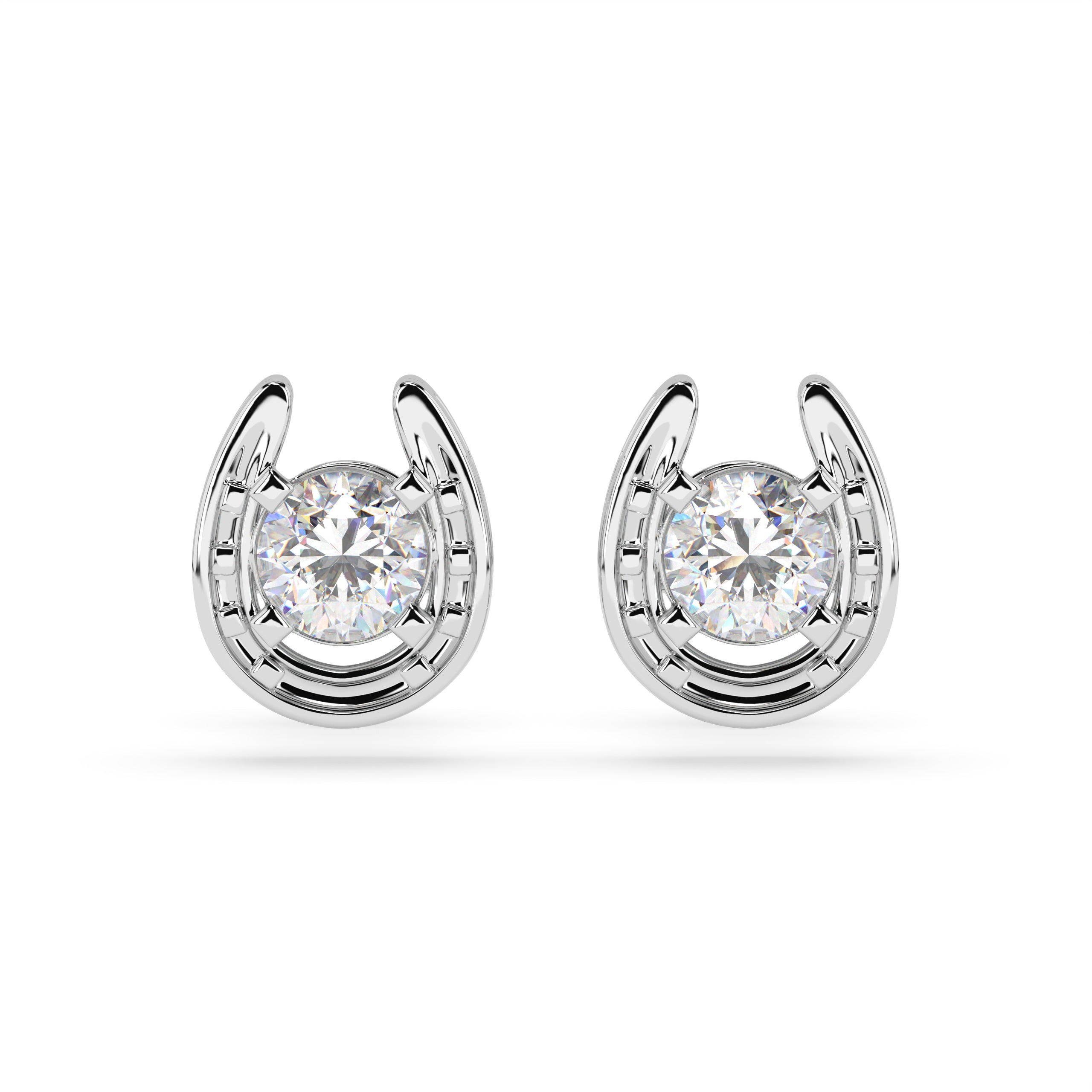 Horseshoe Birthstone Earrings