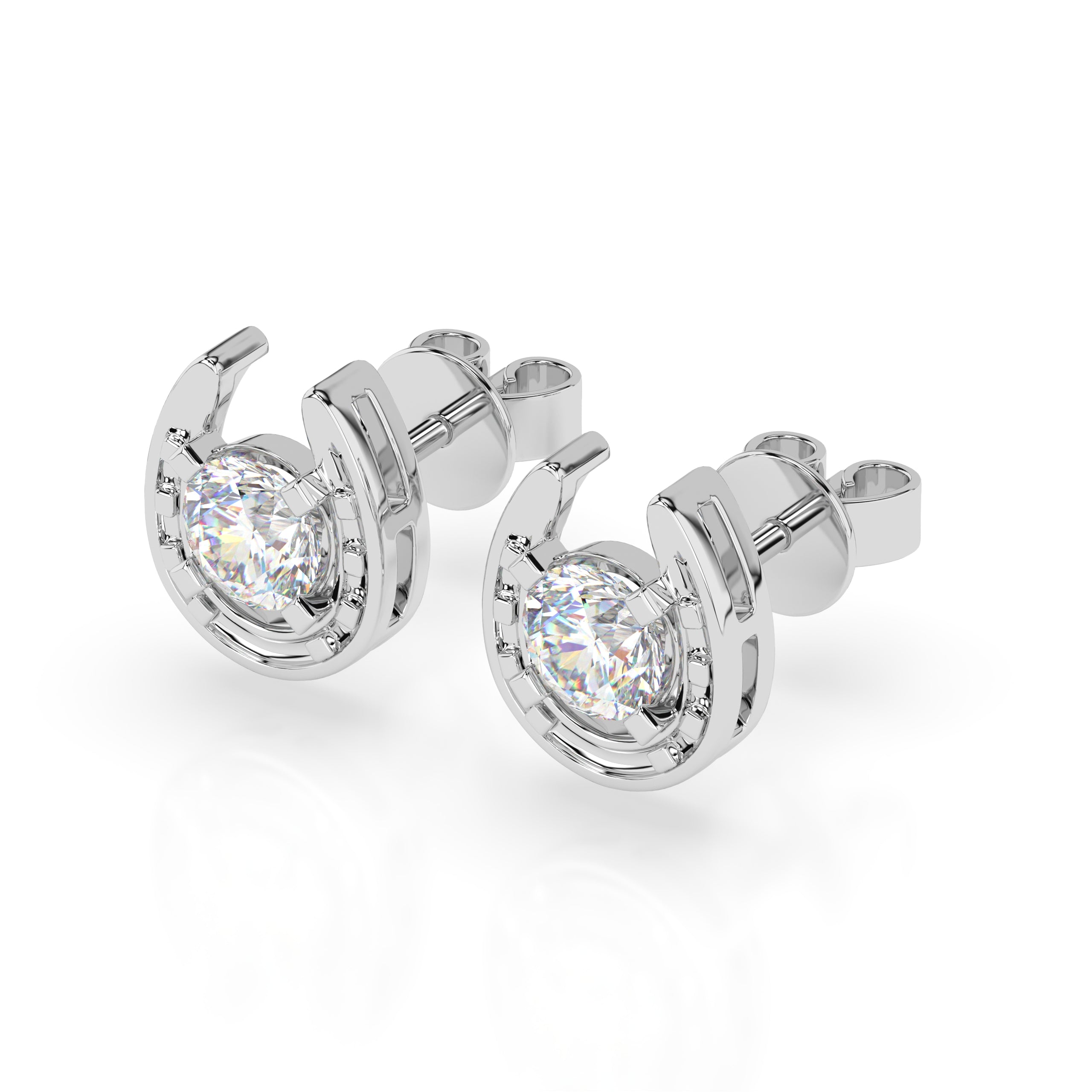 Horseshoe Birthstone Earrings