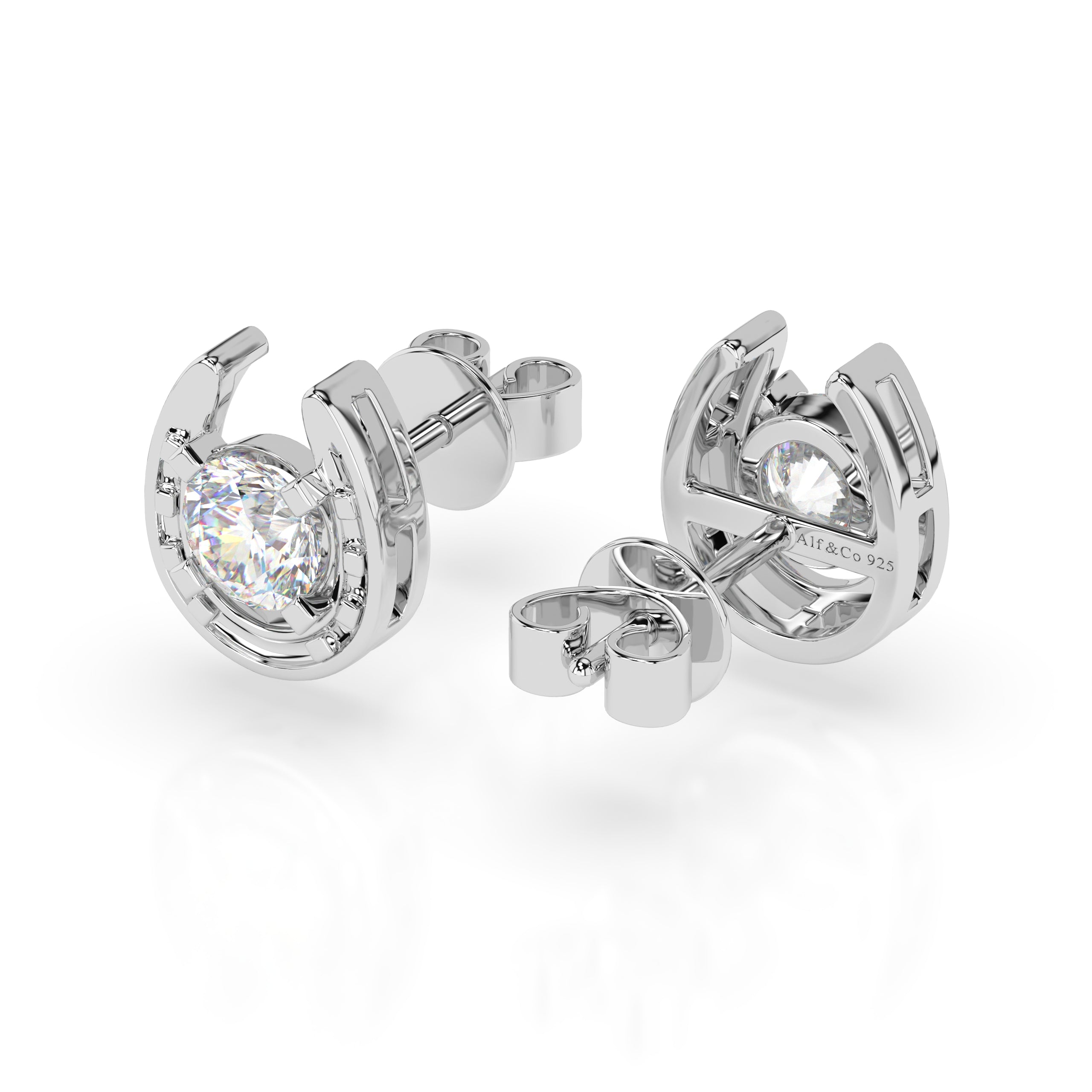 Horseshoe Birthstone Earrings