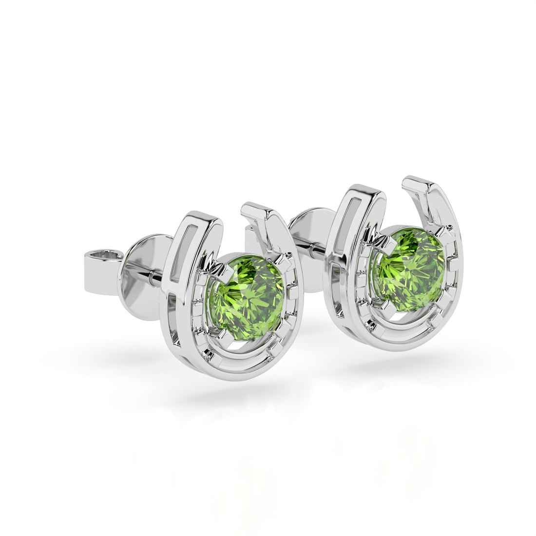 Horseshoe Birthstone Earrings