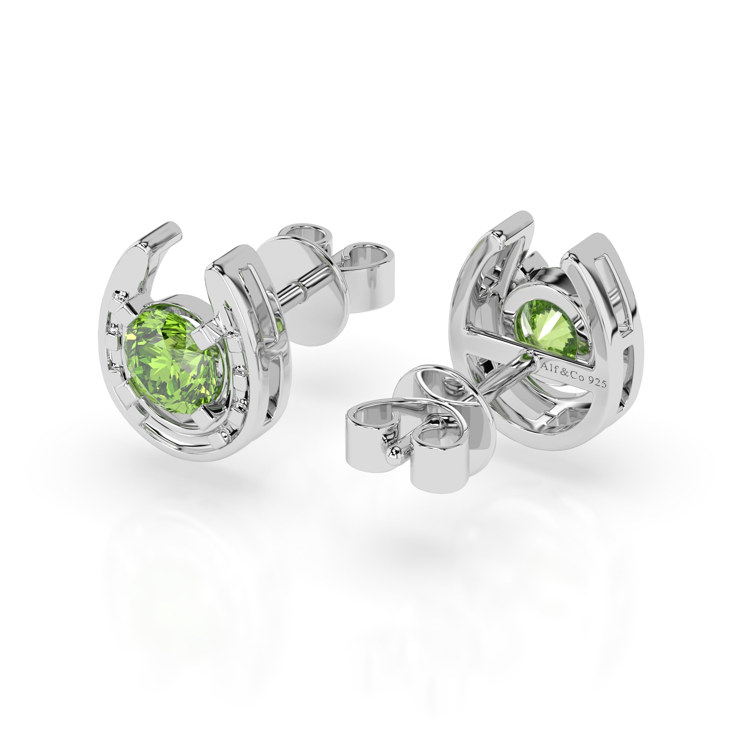 Horseshoe Birthstone Earrings