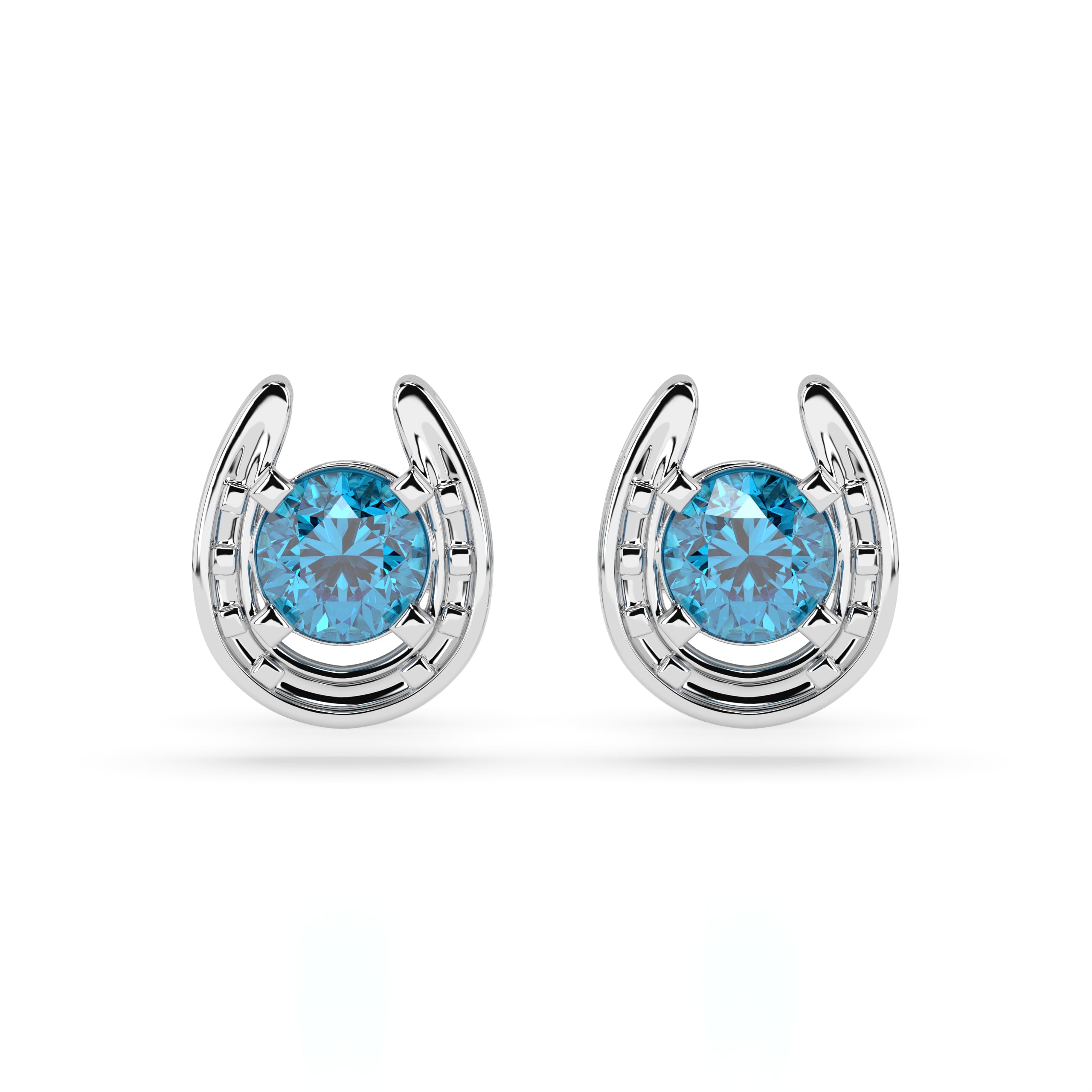 Horseshoe Birthstone Earrings