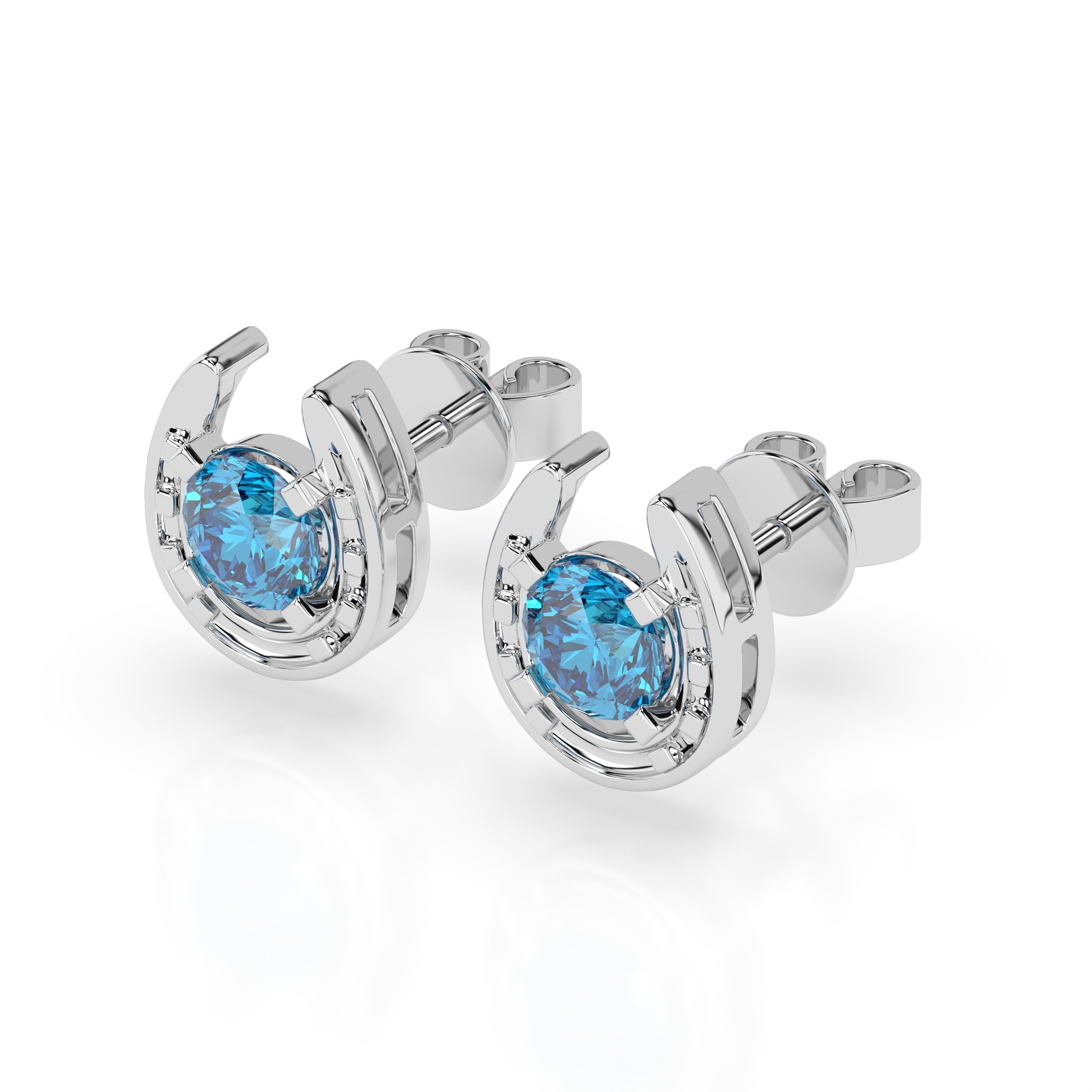 Horseshoe Birthstone Earrings