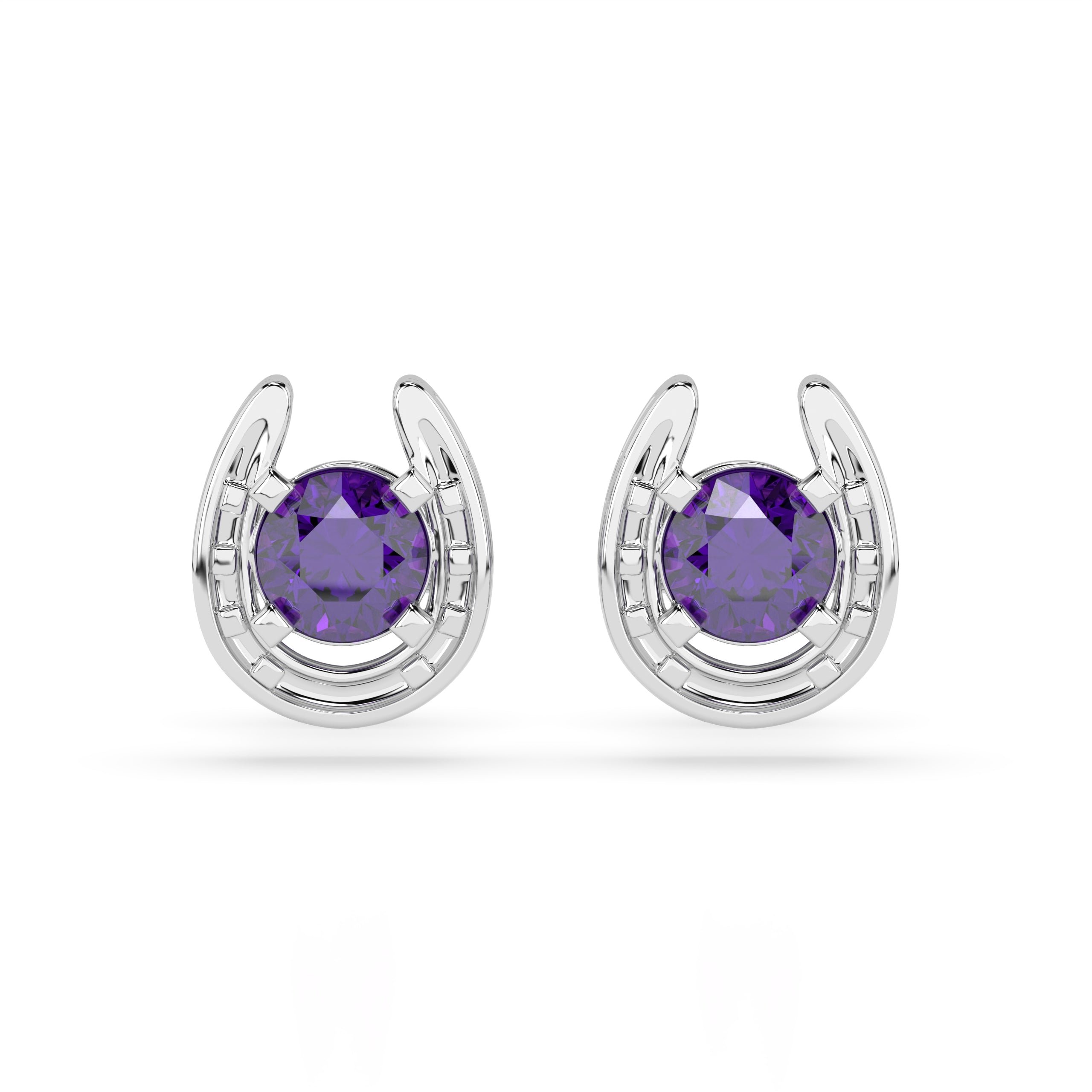 Horseshoe Birthstone Earrings