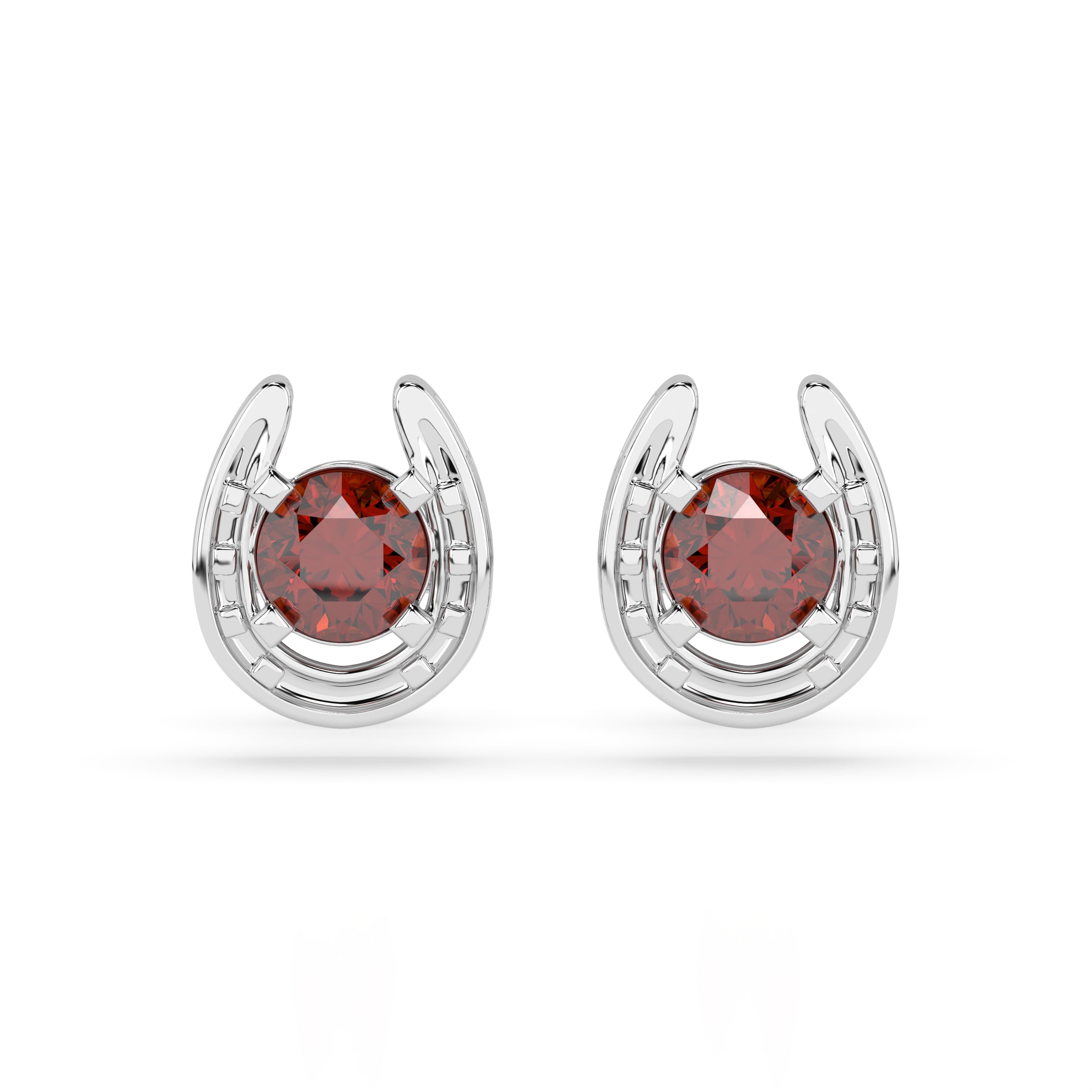Horseshoe Birthstone Earrings