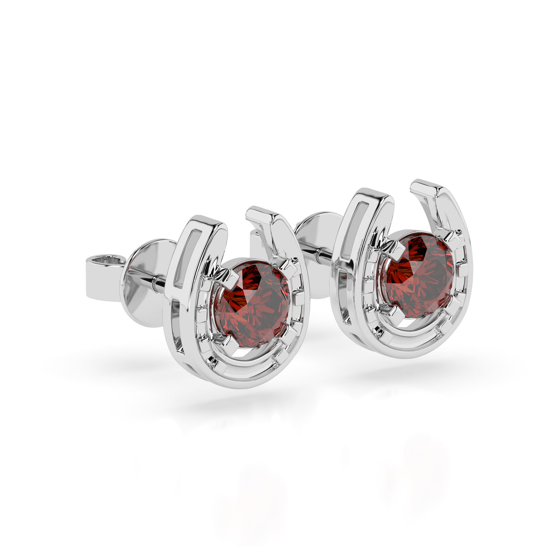 Horseshoe Birthstone Earrings