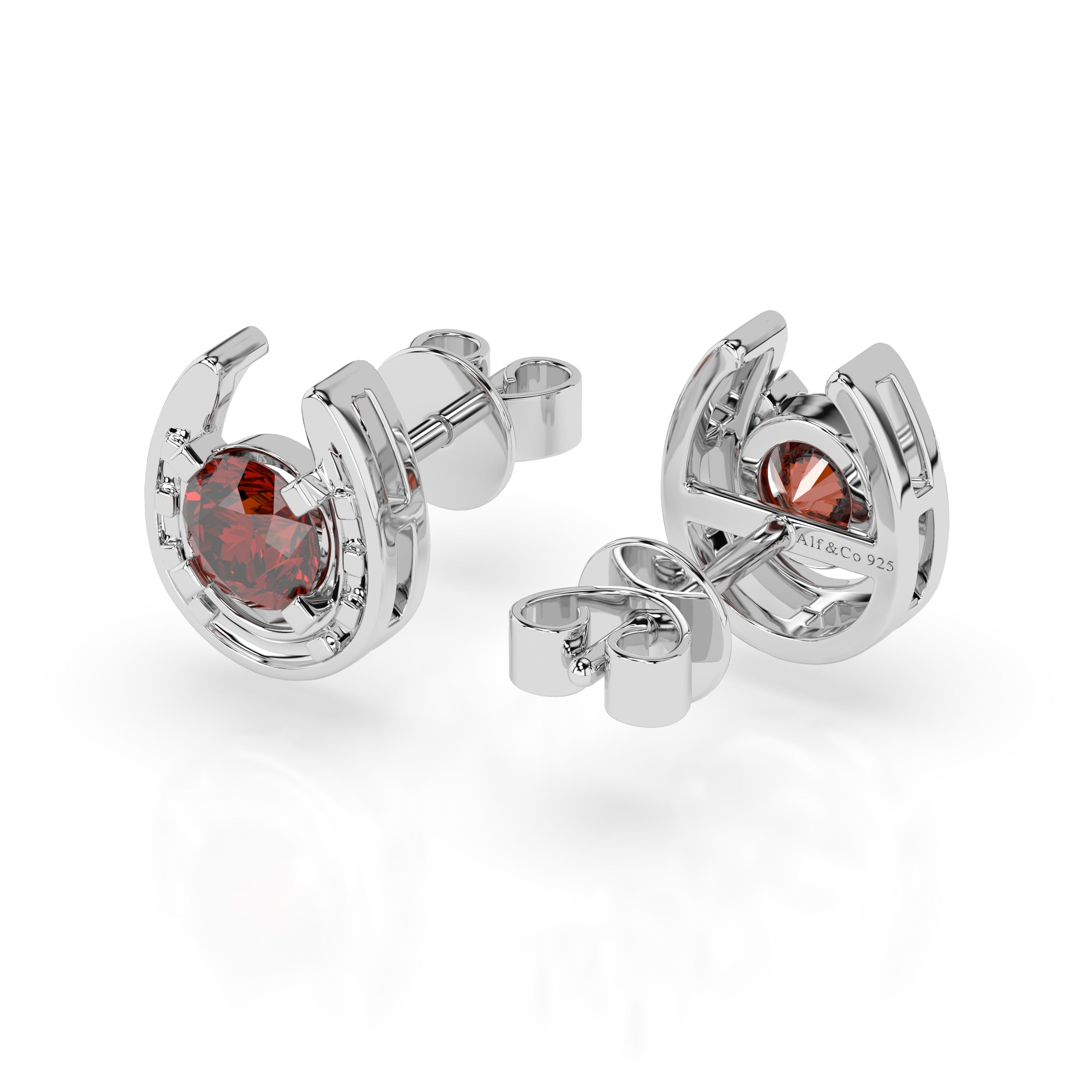 Horseshoe Birthstone Earrings