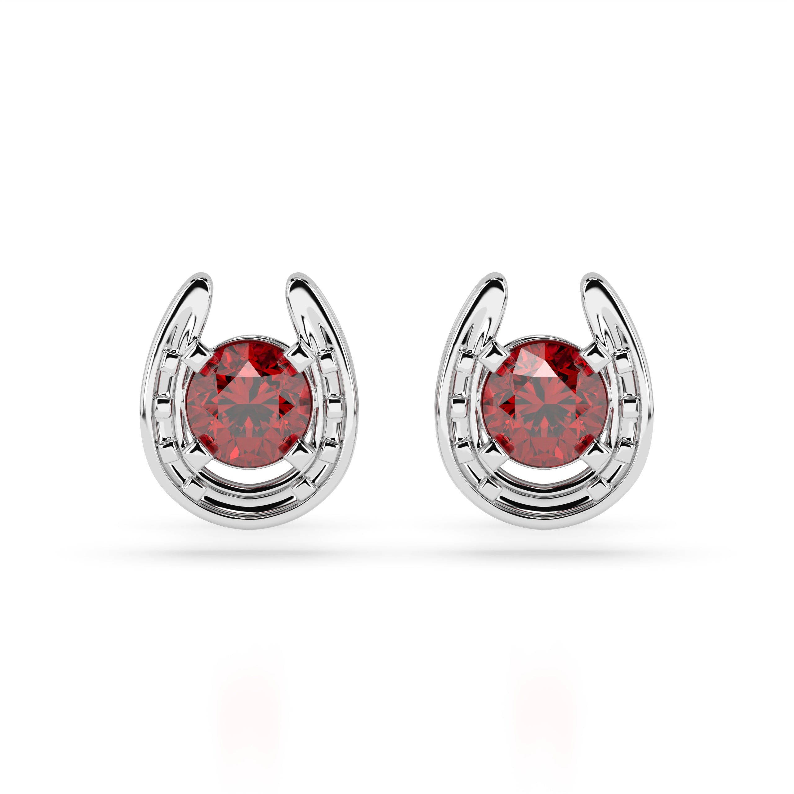 Horseshoe Birthstone Earrings