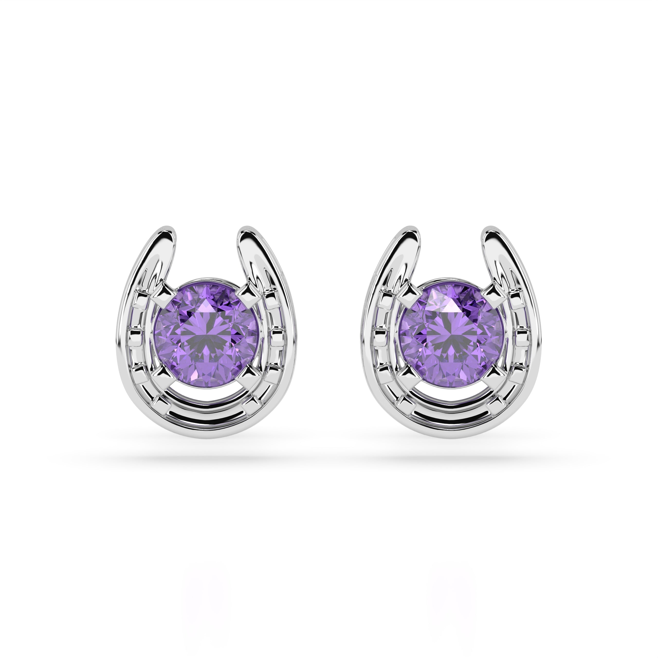 Horseshoe Birthstone Earrings