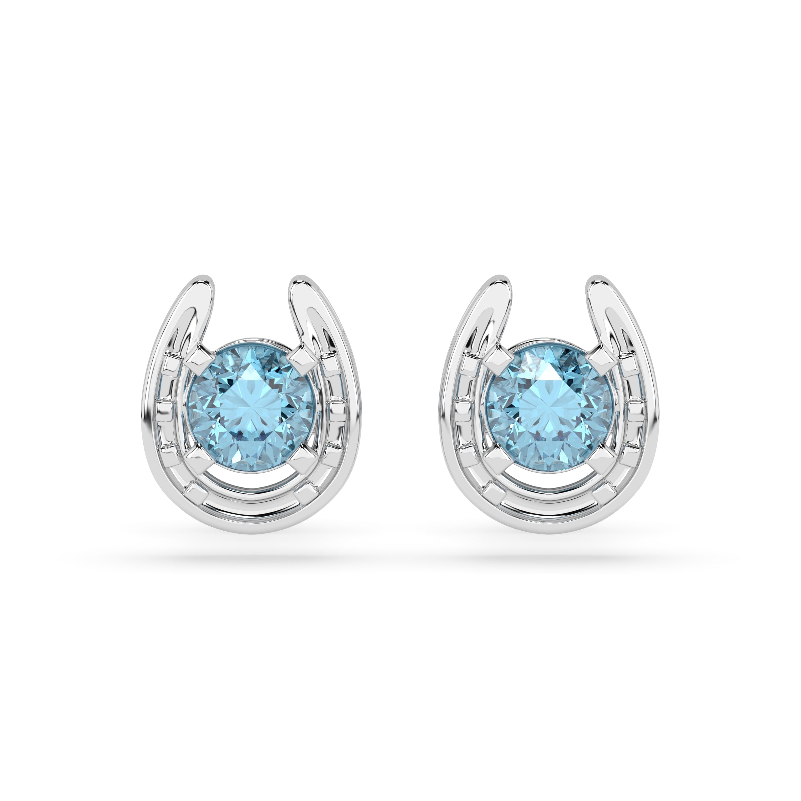 Horseshoe Birthstone Earrings