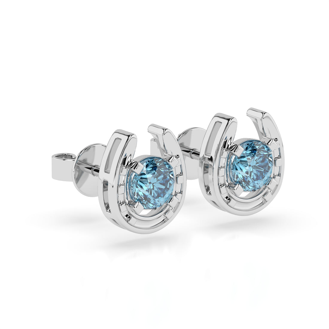 Horseshoe Birthstone Earrings