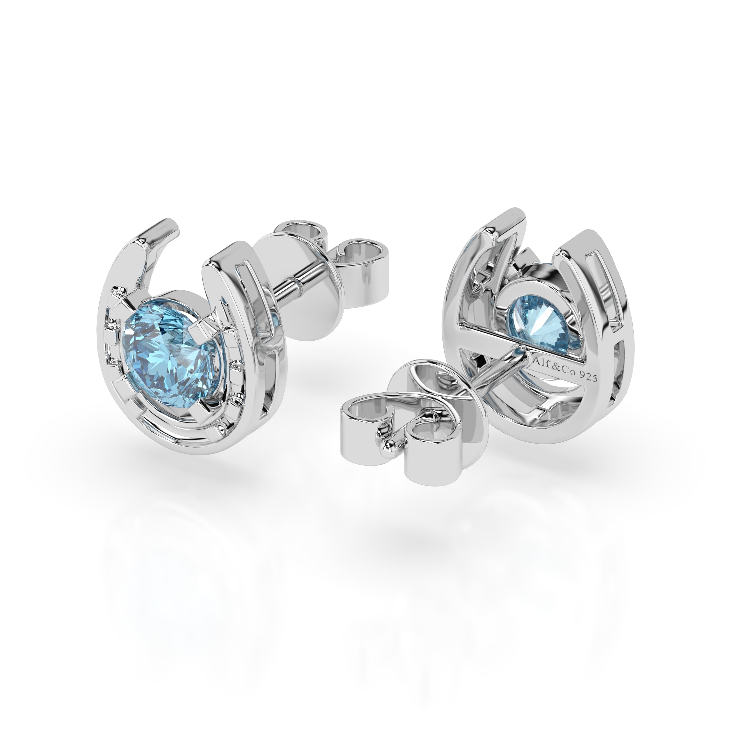 Horseshoe Birthstone Earrings