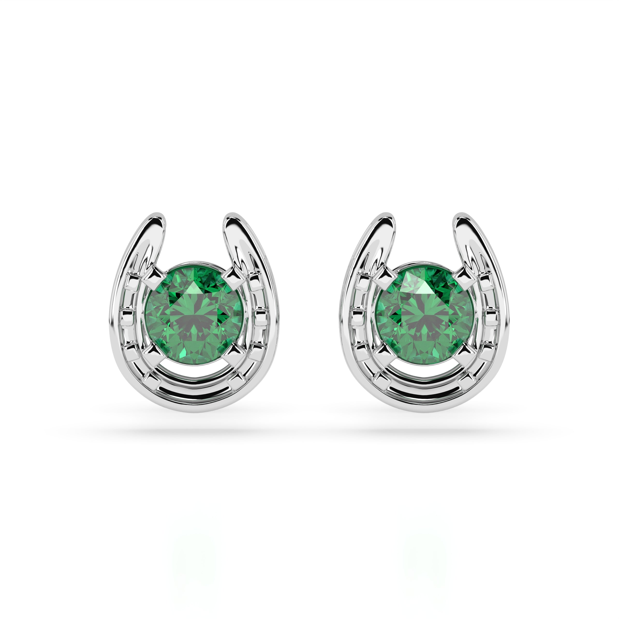 Horseshoe Birthstone Earrings
